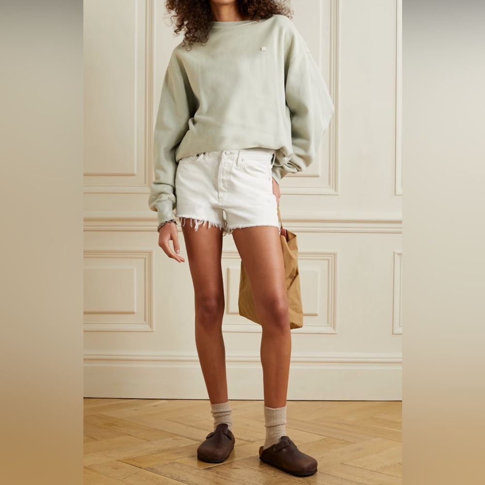 AGOLDE Women's White Parker Denim Shorts